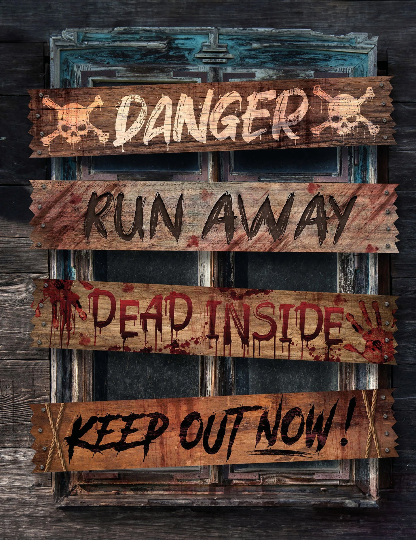 Détail des messages d'avertissement des 4 bannières zone zombie