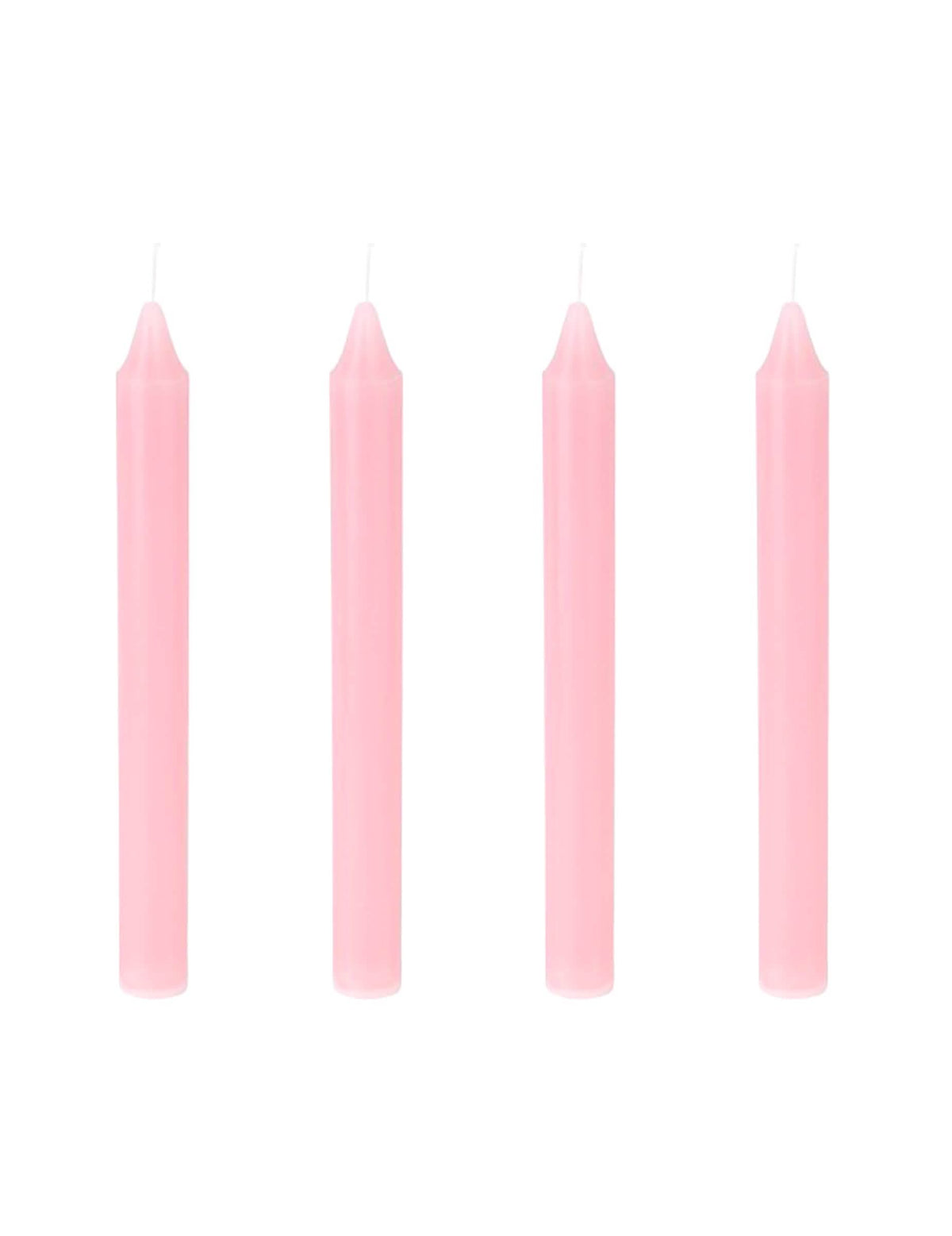 4 Bougies chandelles roses 20 cm