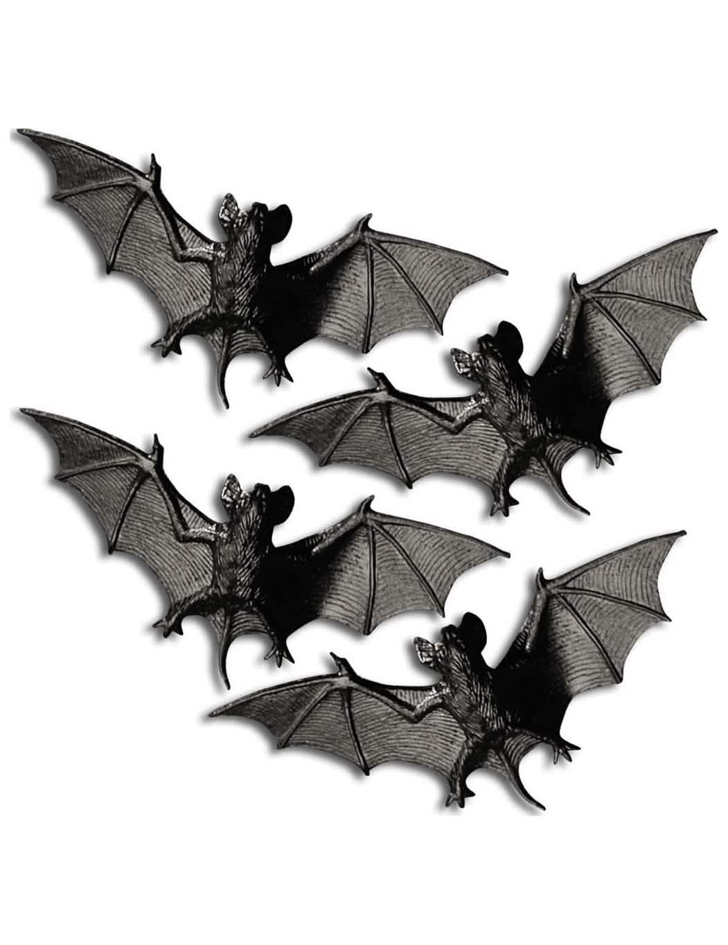 Set de 4 lilieci halloween pentru decorațiune, negri