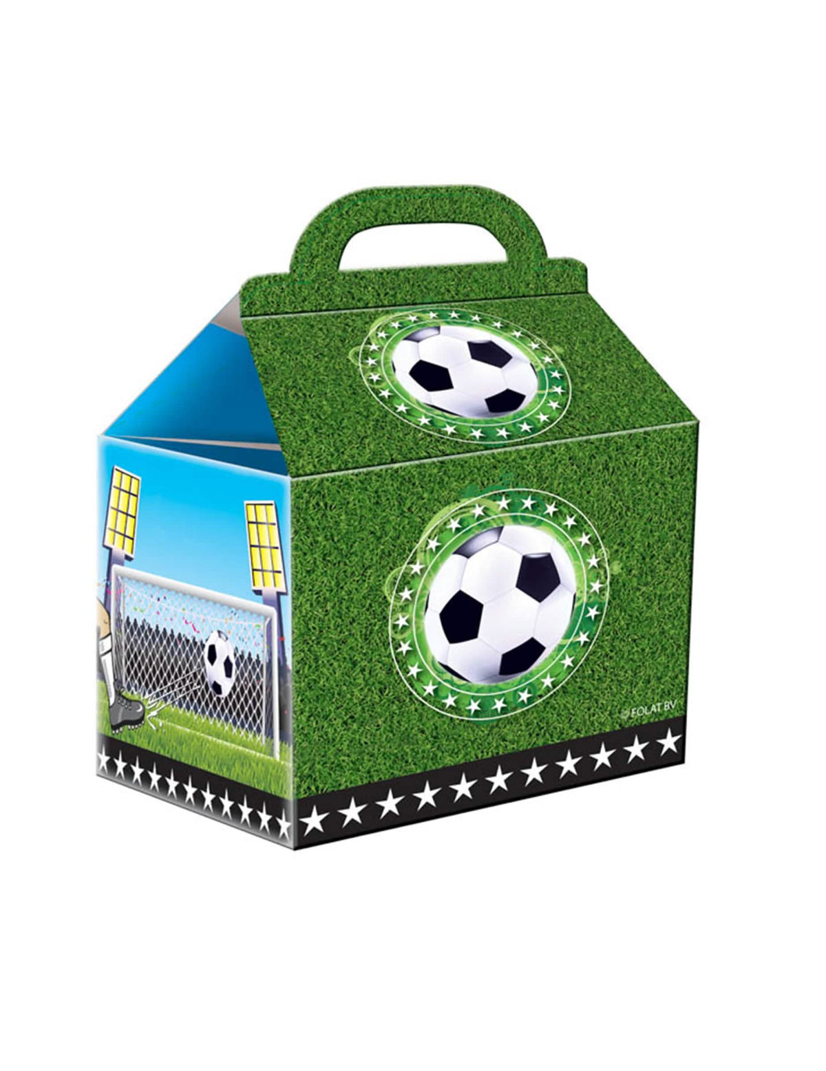 Săculeți de petrecere Fotbal pentru copil verde cu motiv minge și poartă de fotbal