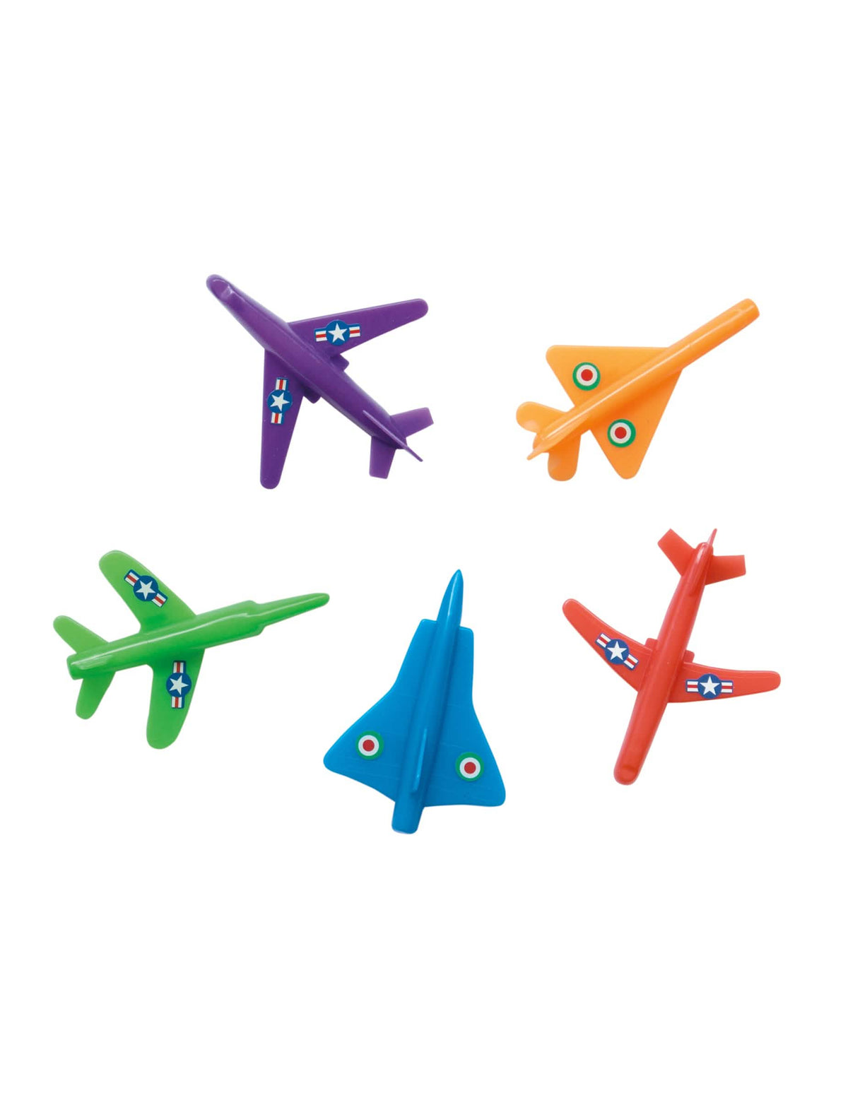 Accesorii piñata avioane de vânătoare multicolore din plastic