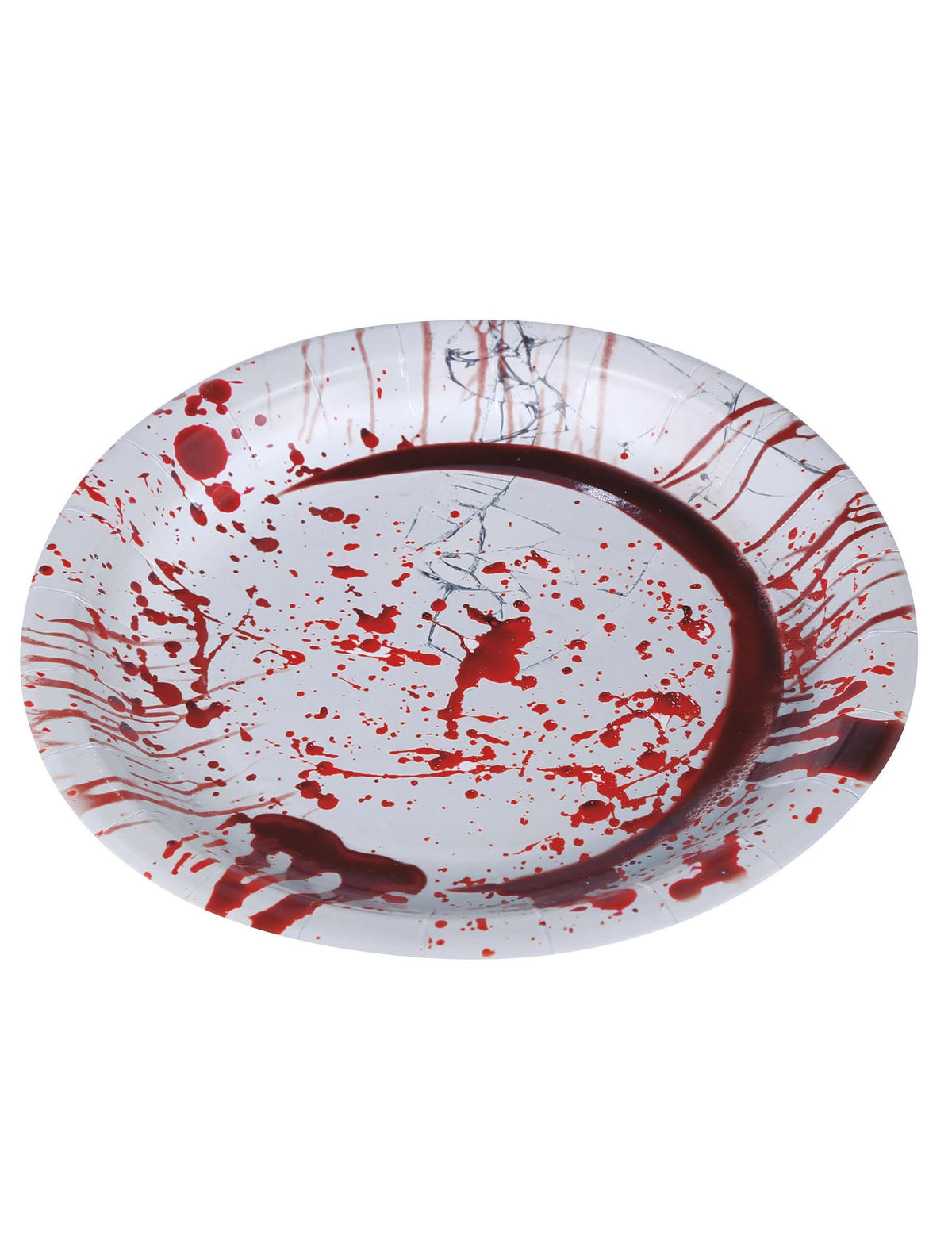 Détail des taches de sang des assiettes en carton Halloween ensanglanté