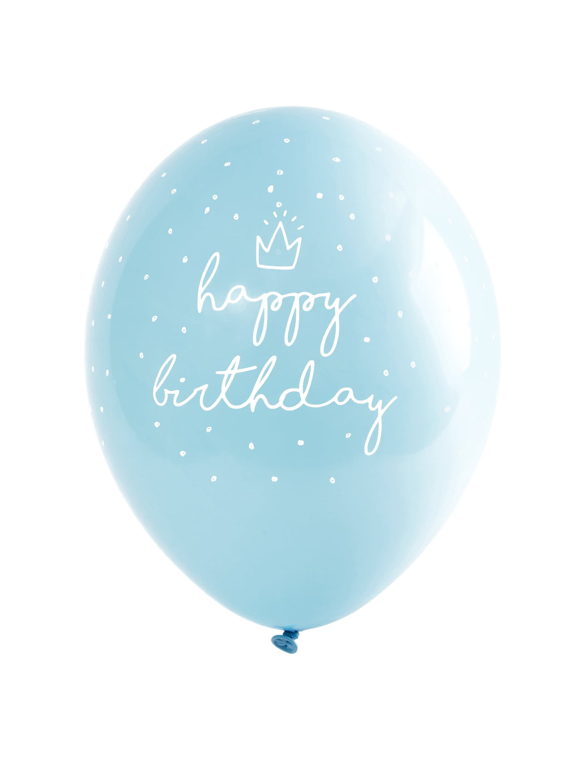 baloane din latex Happy Birthday pentru aniversare albastre cu buline albe