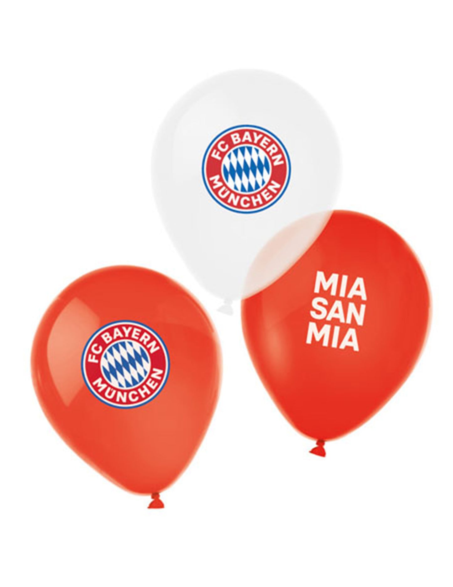 6 ballons en latex FC Bayern Munich rouges et blancs avec logo