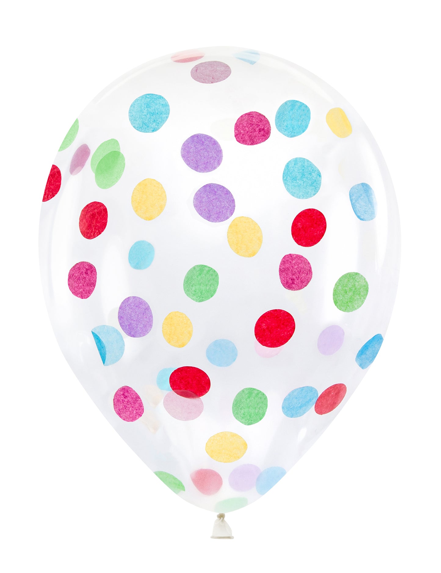 6 baloane transparente din latex cu confetti multicolore 30 cm