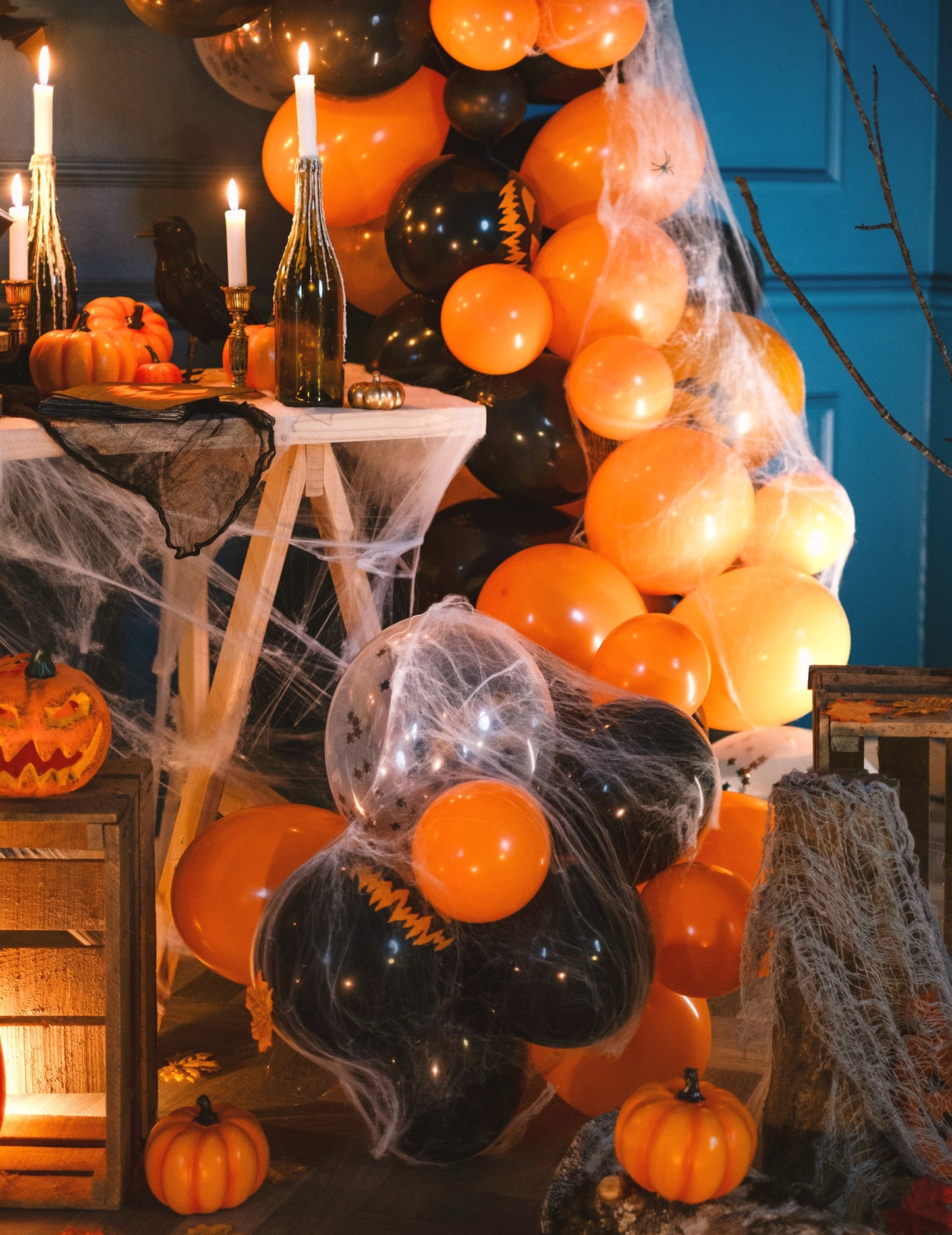 6 BALLOONS LATEX transparent Confetti păianjeni 27,5 cm