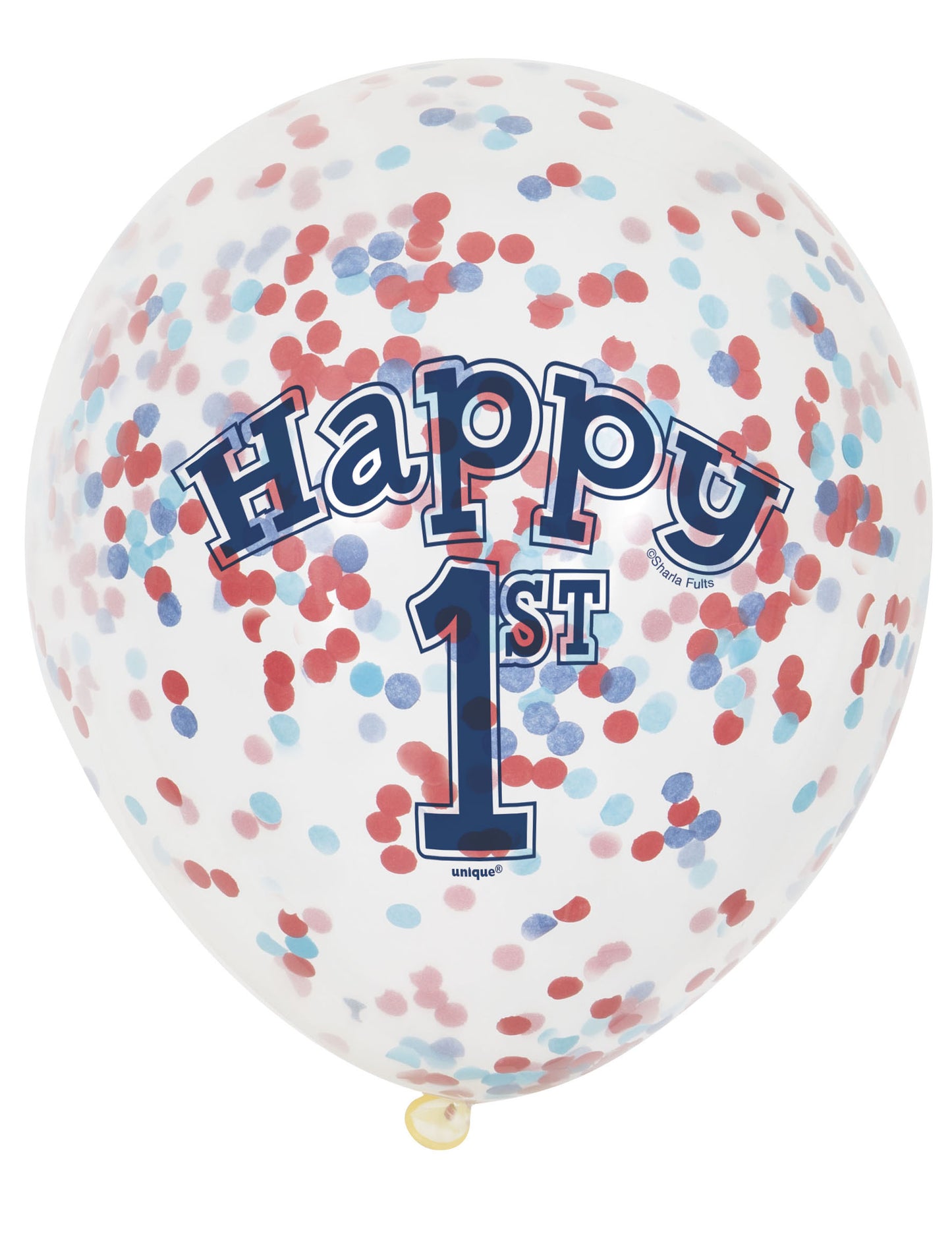 6 baloane din latex cu confetti pentru prima aniversare mic marinar 30 cm biodegradabile