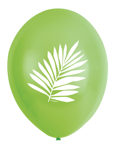 Ballon vert à motif feuille de palmier des ballons en latex tropical chic