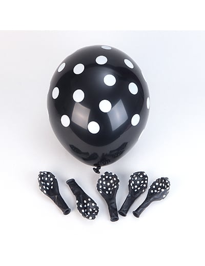 baloane din latex cu buline albe pentru petrecere negre