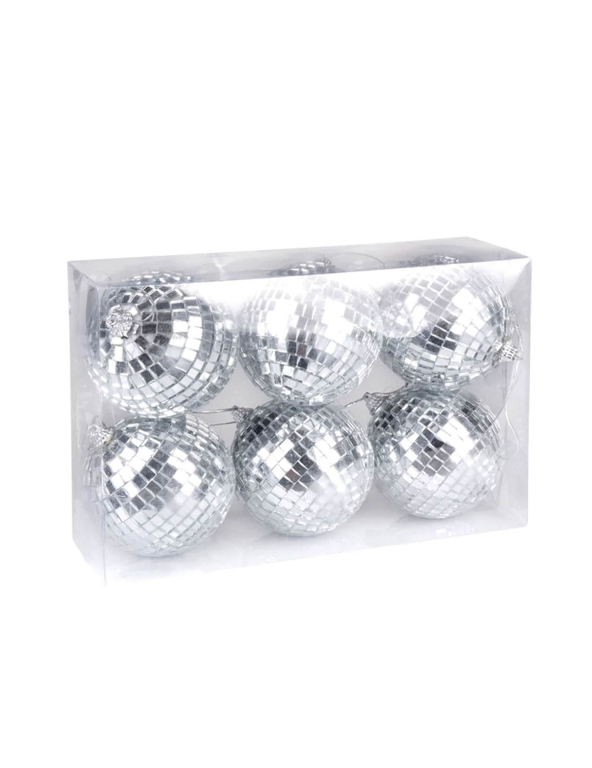 Set de 6 în cutia lor transparentă cu bila disco cu oglinzi