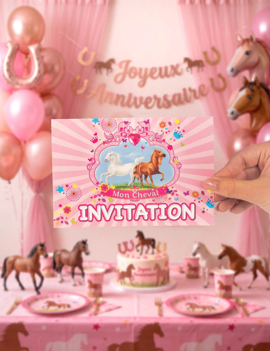 6 carduri de invitație cu plicuri My Horse pentru petrecere festivă