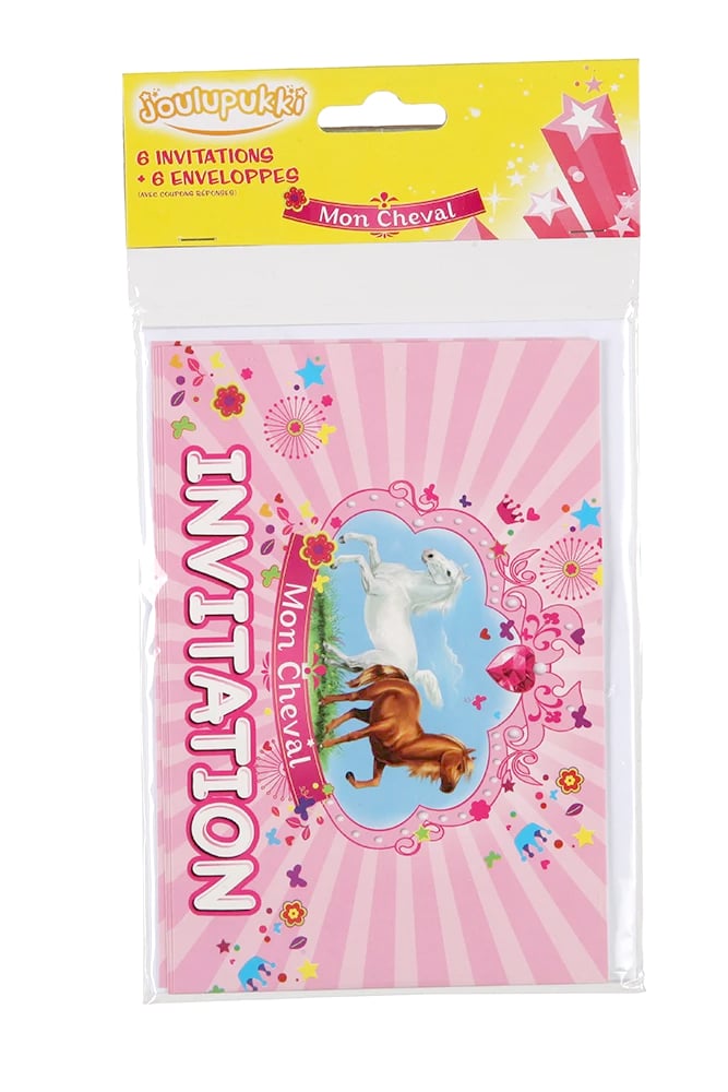 6 carduri de invitație cu plicuri My Horse pentru petrecere festivă