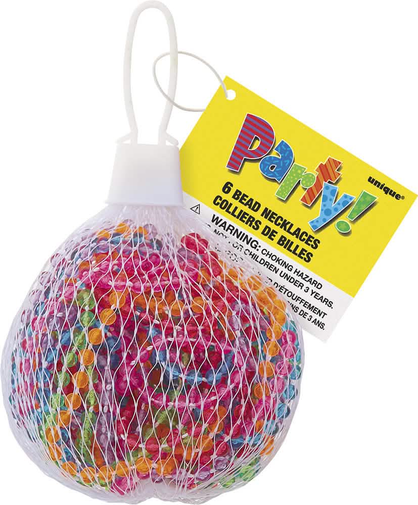 6 coliere din mărgele de plastic transparente și colorate