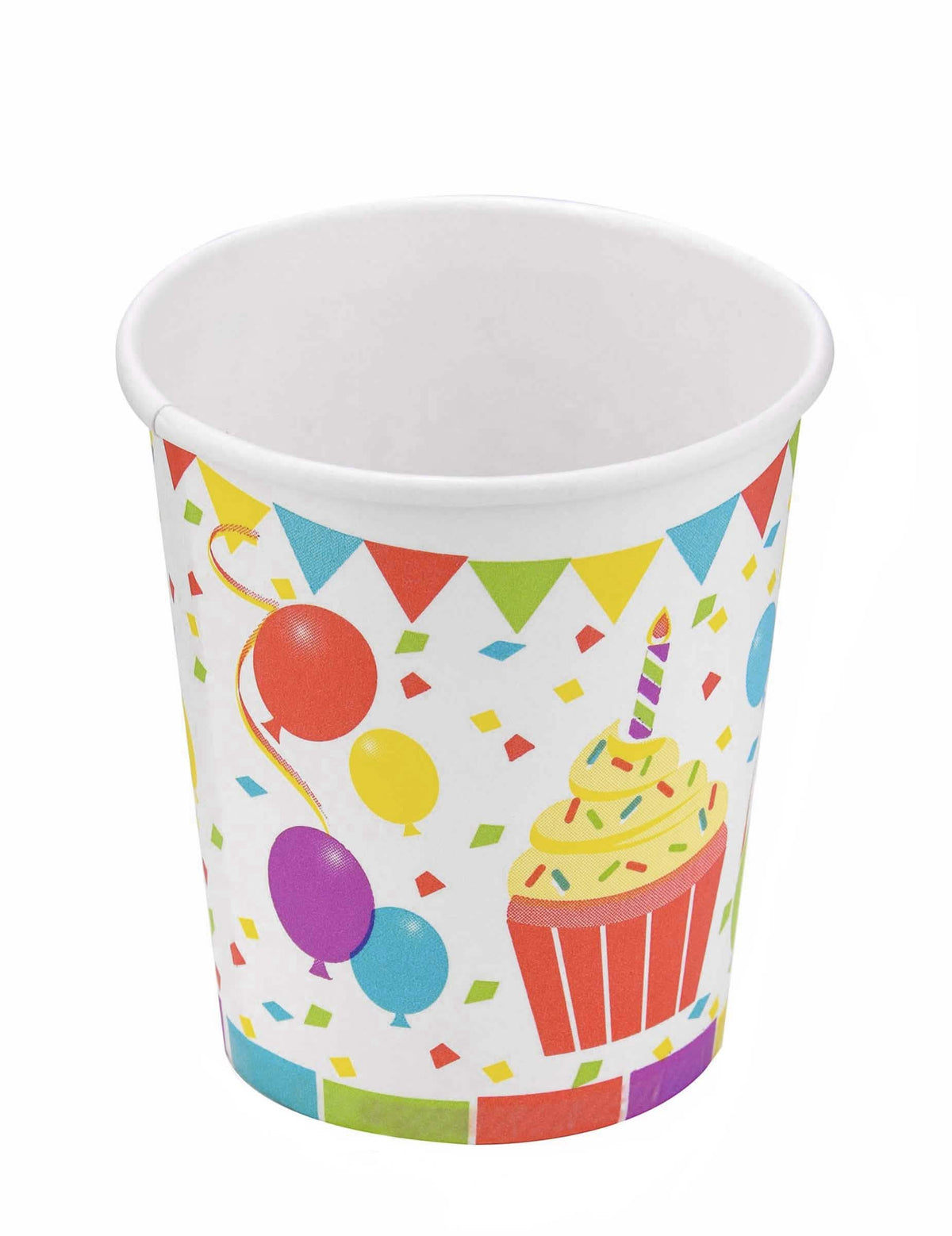 Pahar de carton baloane de aniversare și cupcakes pentru aniversare multicolor