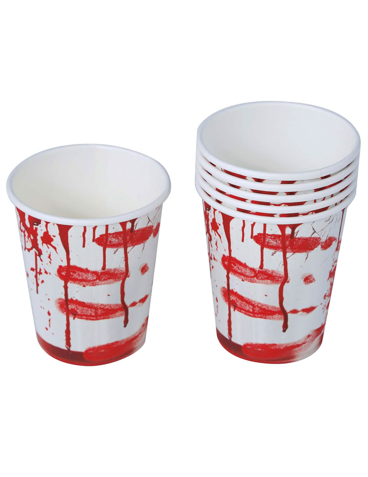 Vedere de ansamblu asupra lotului de pahare din carton halloween însângerat