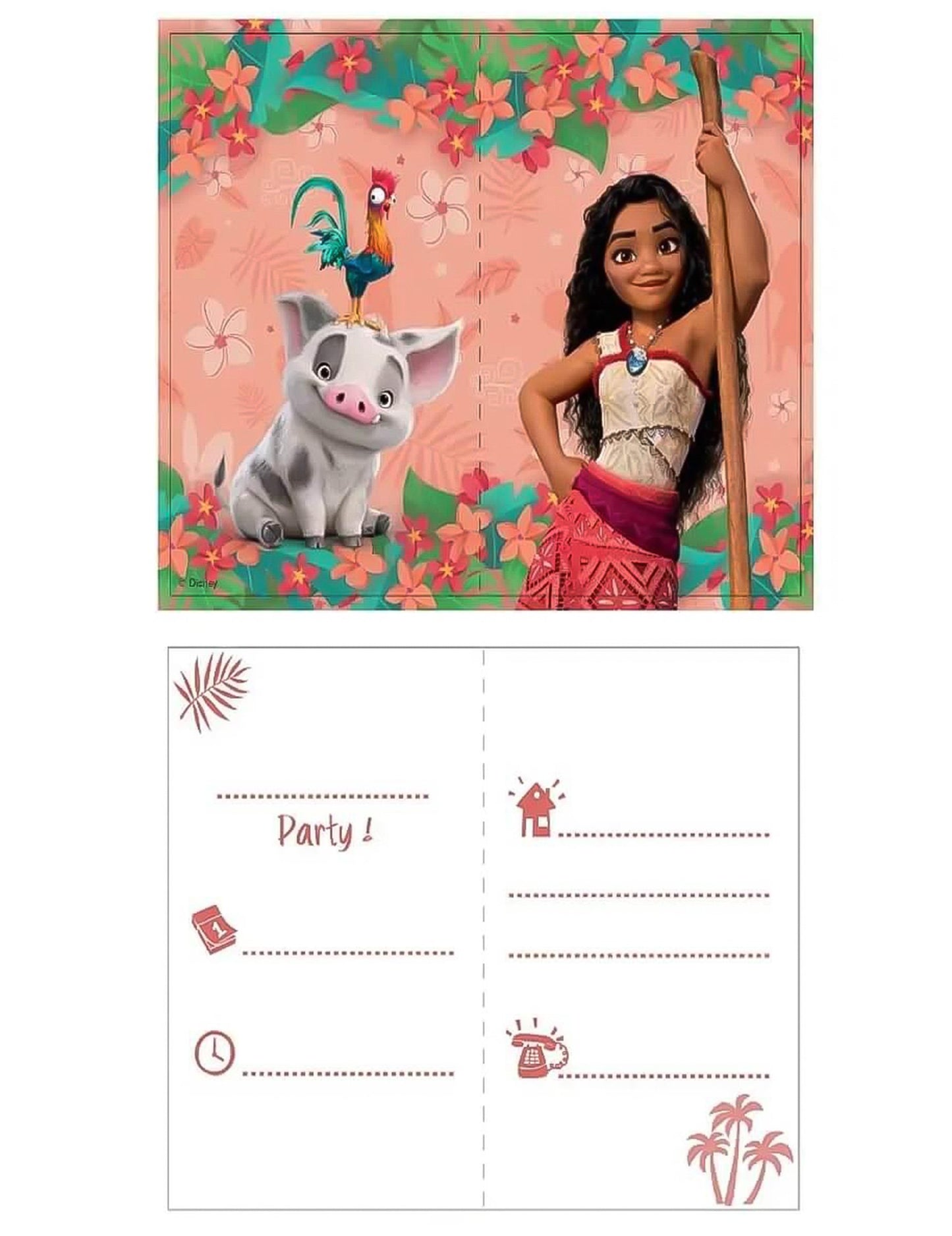 6 Invitații Vaiana 2