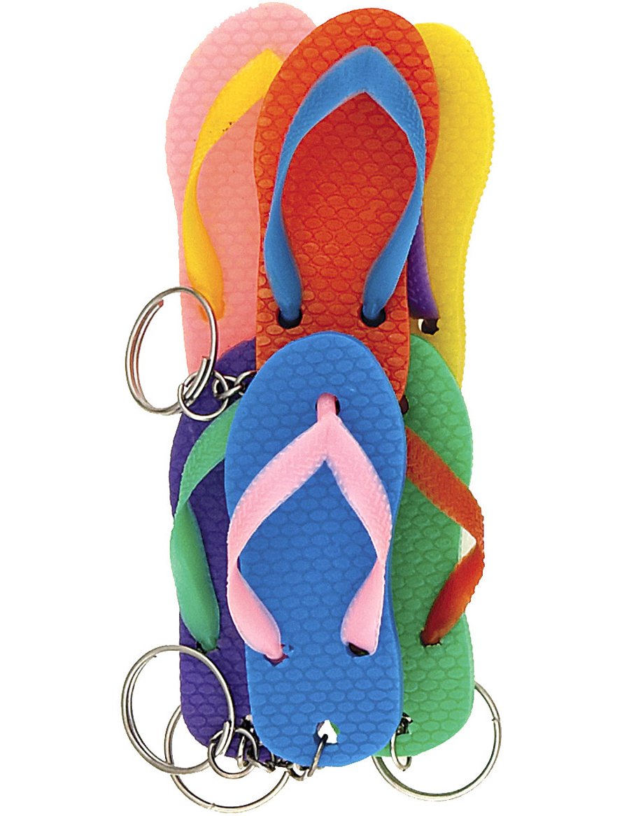 Set de 6 brelocuri cu flip-flopuri pentru copii, multicolore