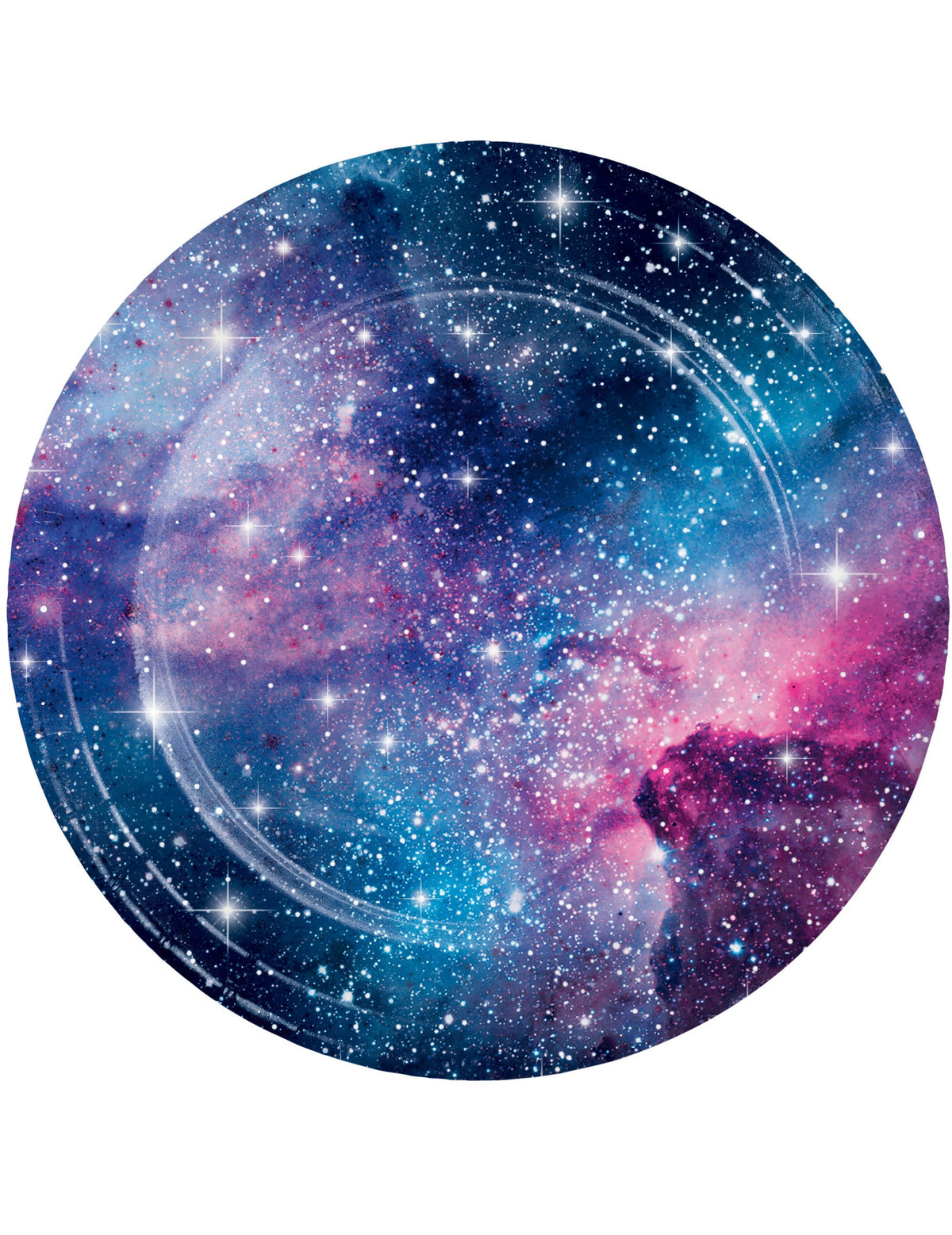 farfurii de carton galaxy pentru petrecere albastru și mov cu stele strălucitoare