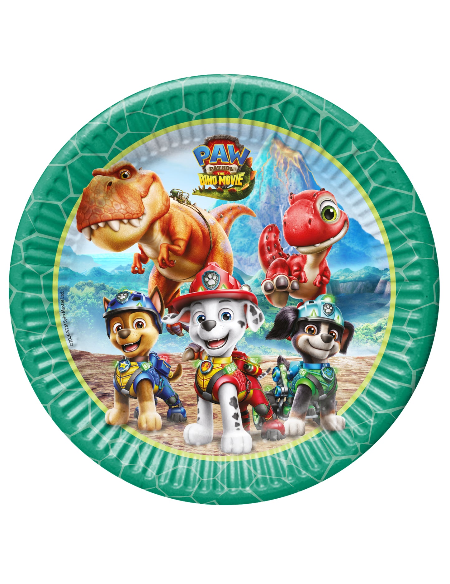 8 Assiettes en carton Pat patrouille™ Dino movie 23 cm