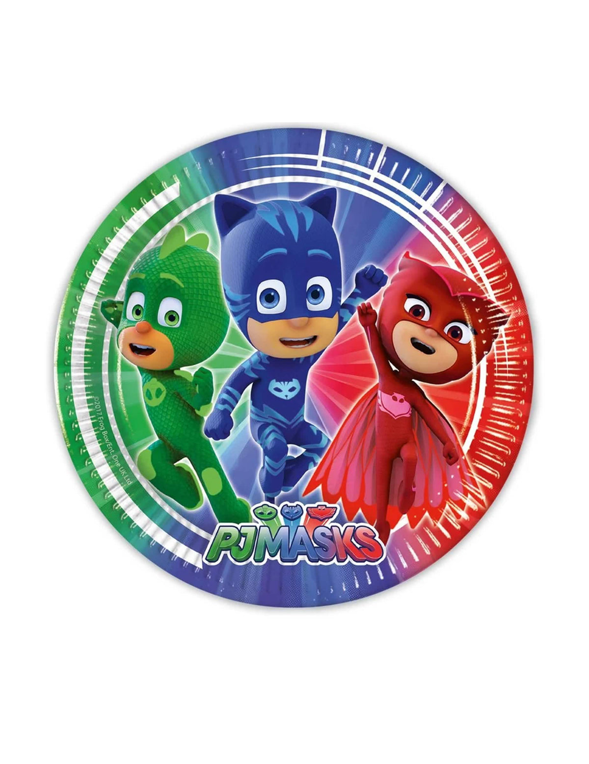 Assiettes en carton Pyjamasques pour enfant multicolores avec Yoyo Bibou et Gluglu