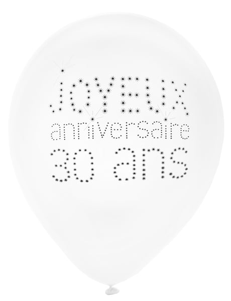 Baloane din latex 30 de ani pentru aniversare elegantă alb și negru