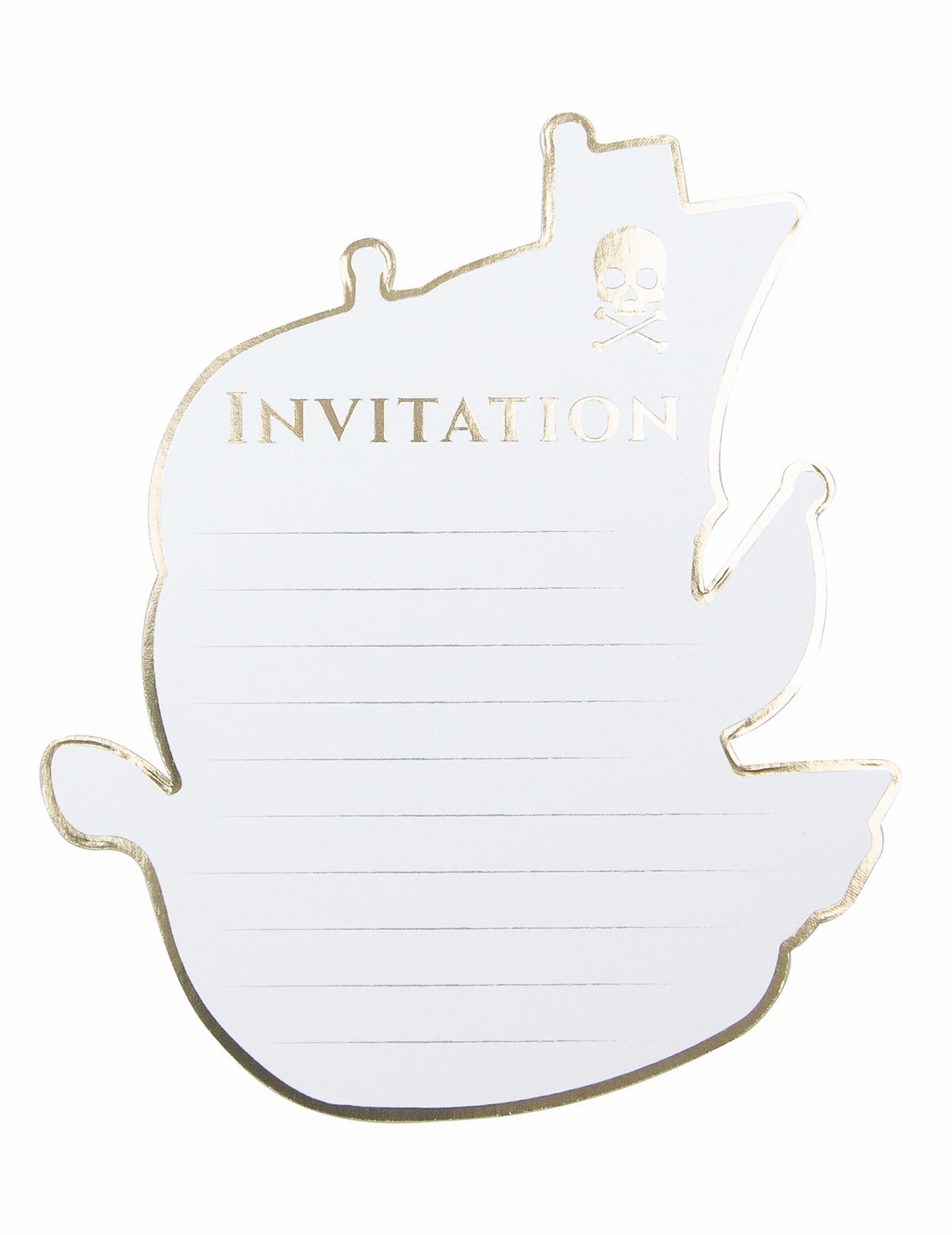 8 cărți de invitație a bărcii cu barca pirat 10 x 12 cm