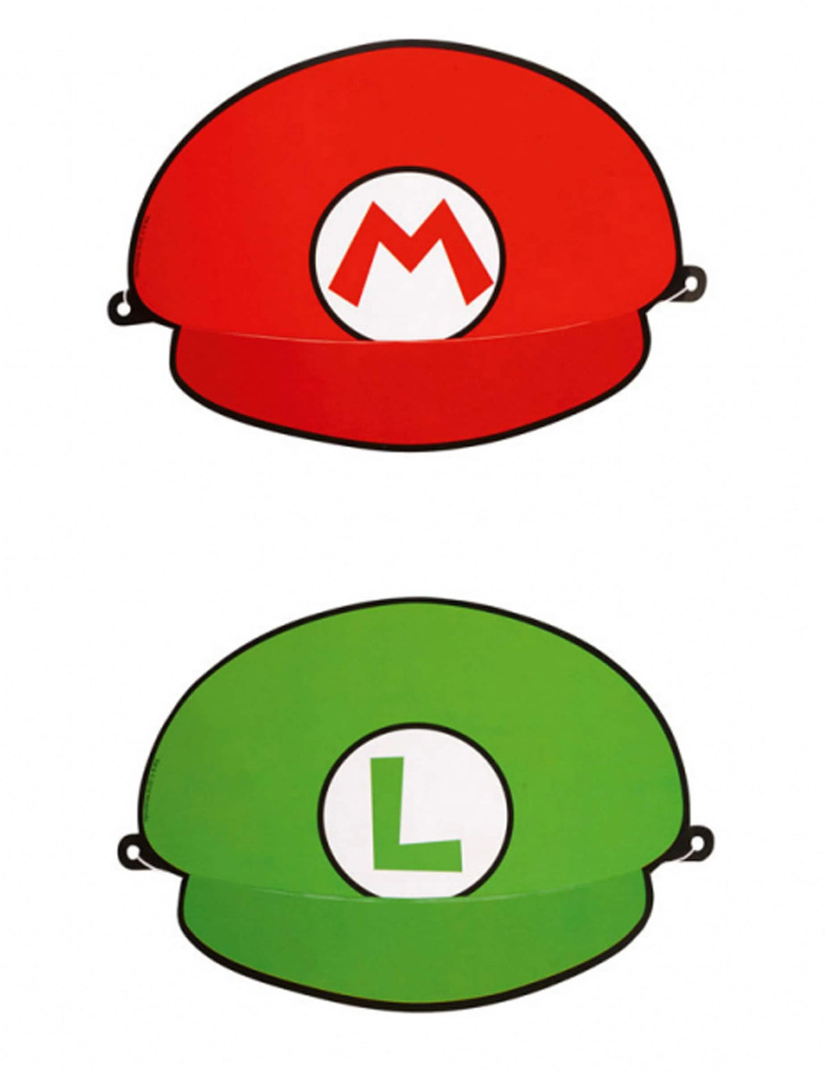 pălării de petrecere Super Mario™ pentru copil modele Mario și Luigi roșu și verde