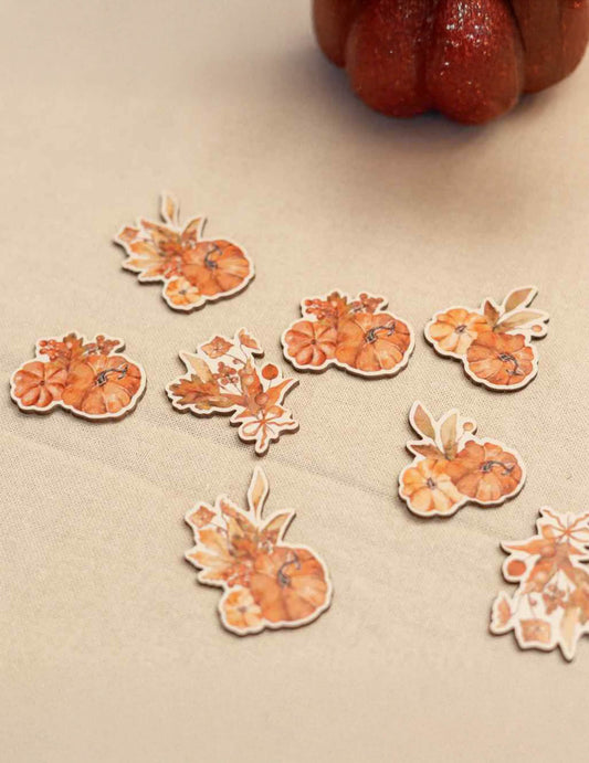 8 confetti Cottage Living din lemn culoarea pământului ars 4 - 5 cm