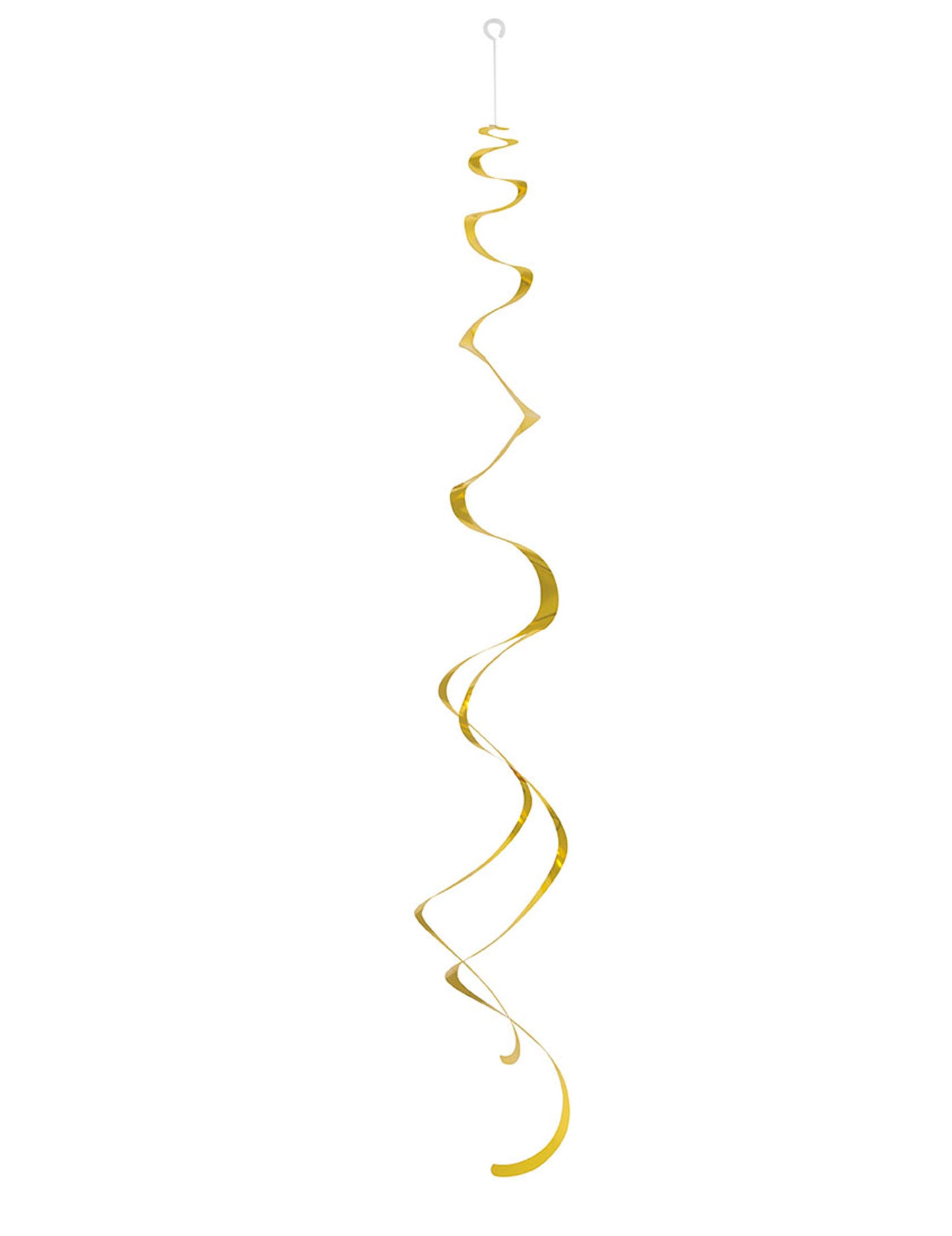 8 decorațiuni spiralate din plastic auriu, 68 cm a atârna