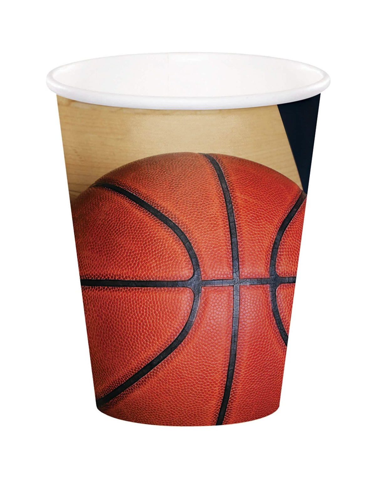 8 Pahare din carton Balon de basket pentru petrecere portocaliu cu motiv de balon de basket
