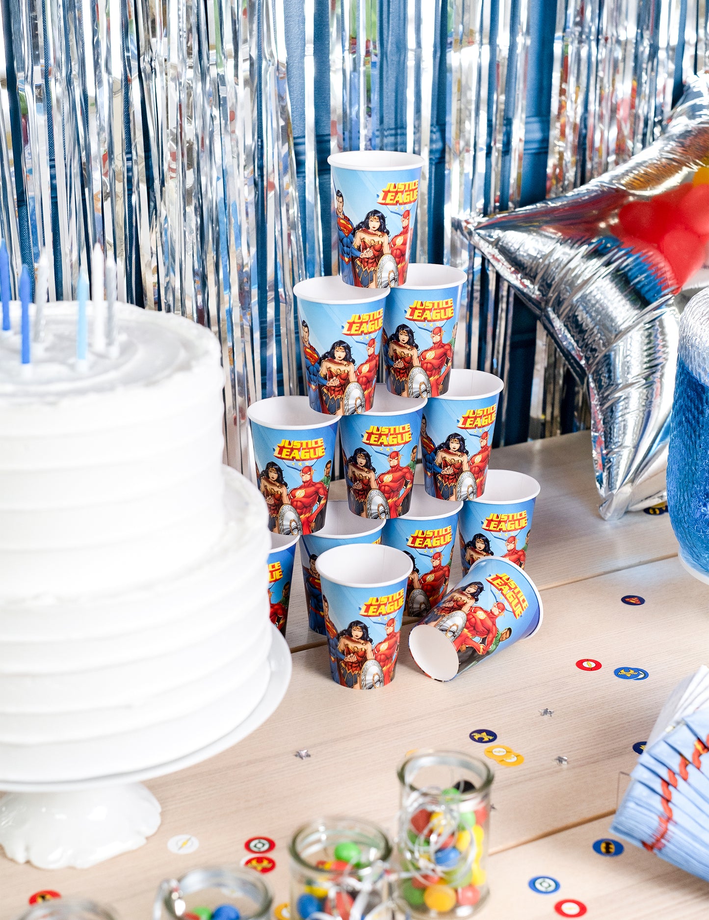 8 cupe de carton ligă justiție 210 ml