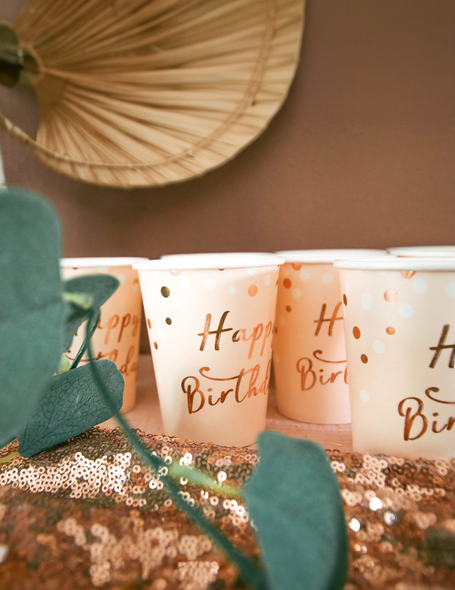 8 La mulți ani Carton Carton Confettis Rose Gold 255 ml