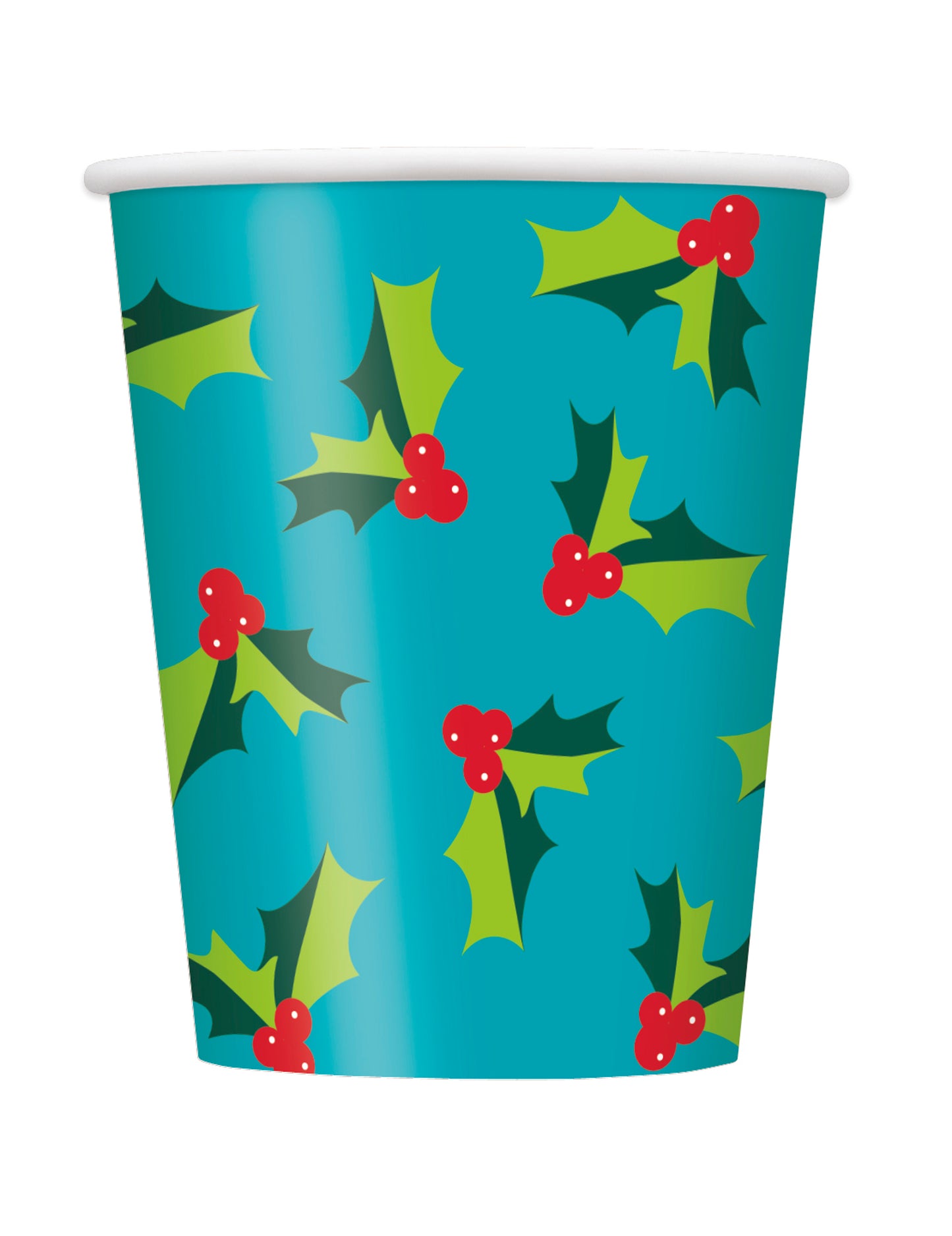 8 pahare de hârtie albastre cu motive de Crăciun, 266 ml, pentru Ajunul Crăciunului