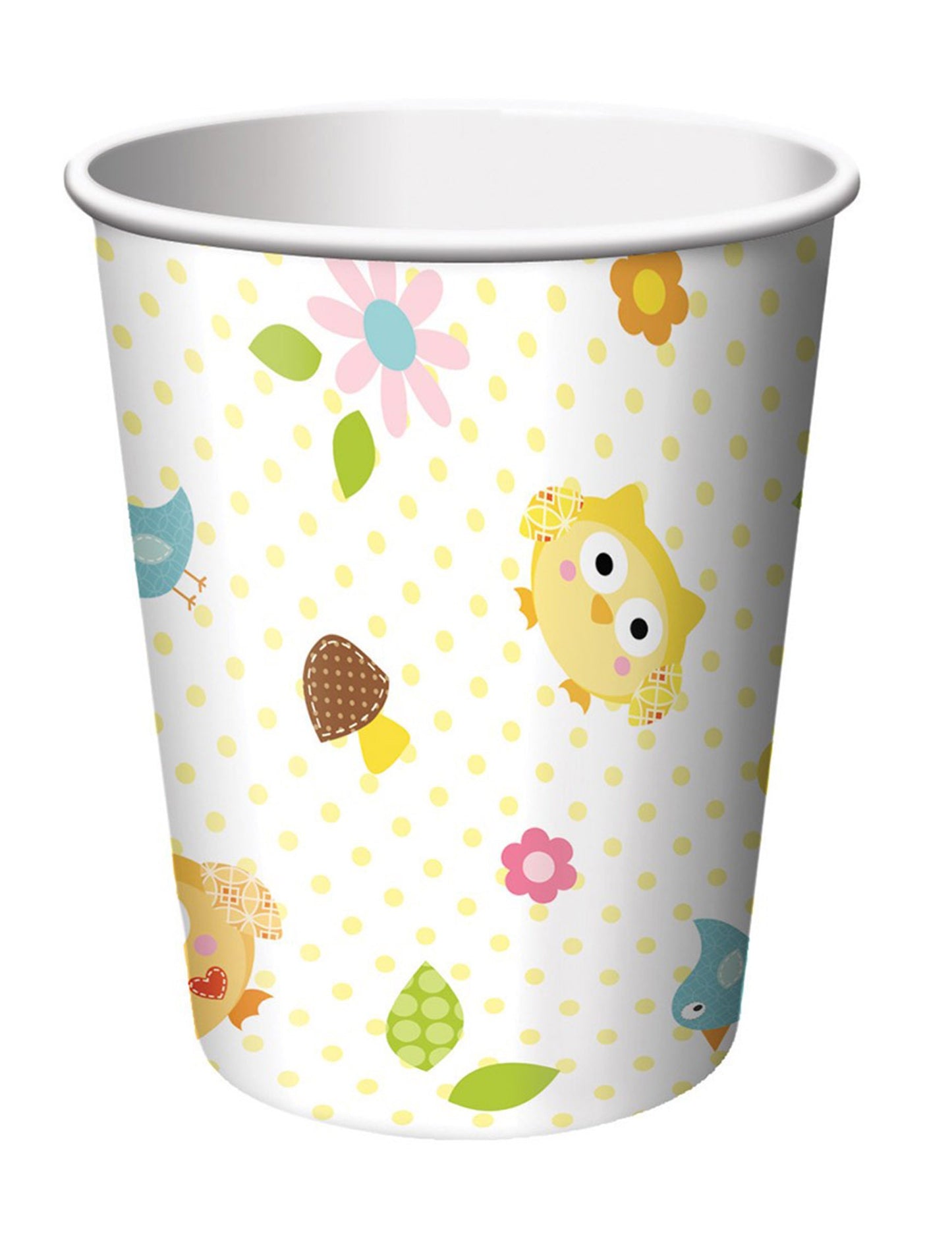 8 pahare din carton cu bufnițe mici 266 ml pentru aniversare