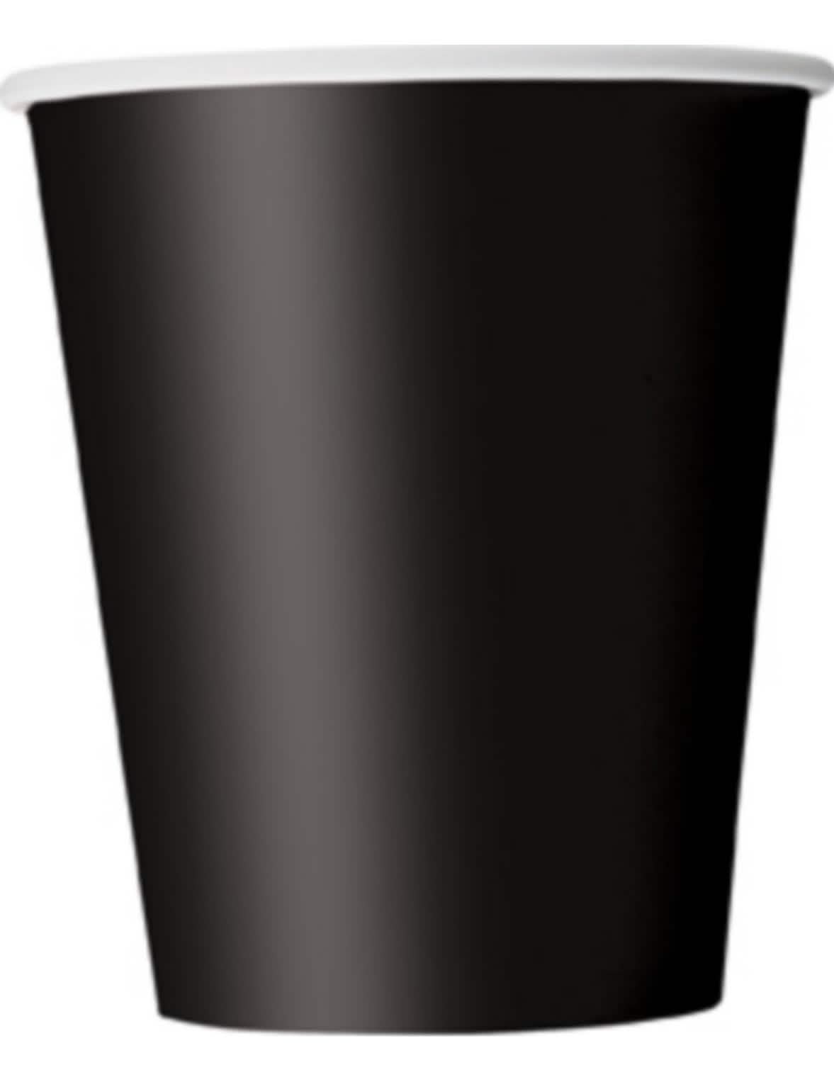 Pahare din carton negre pentru petrecere, 210 ml