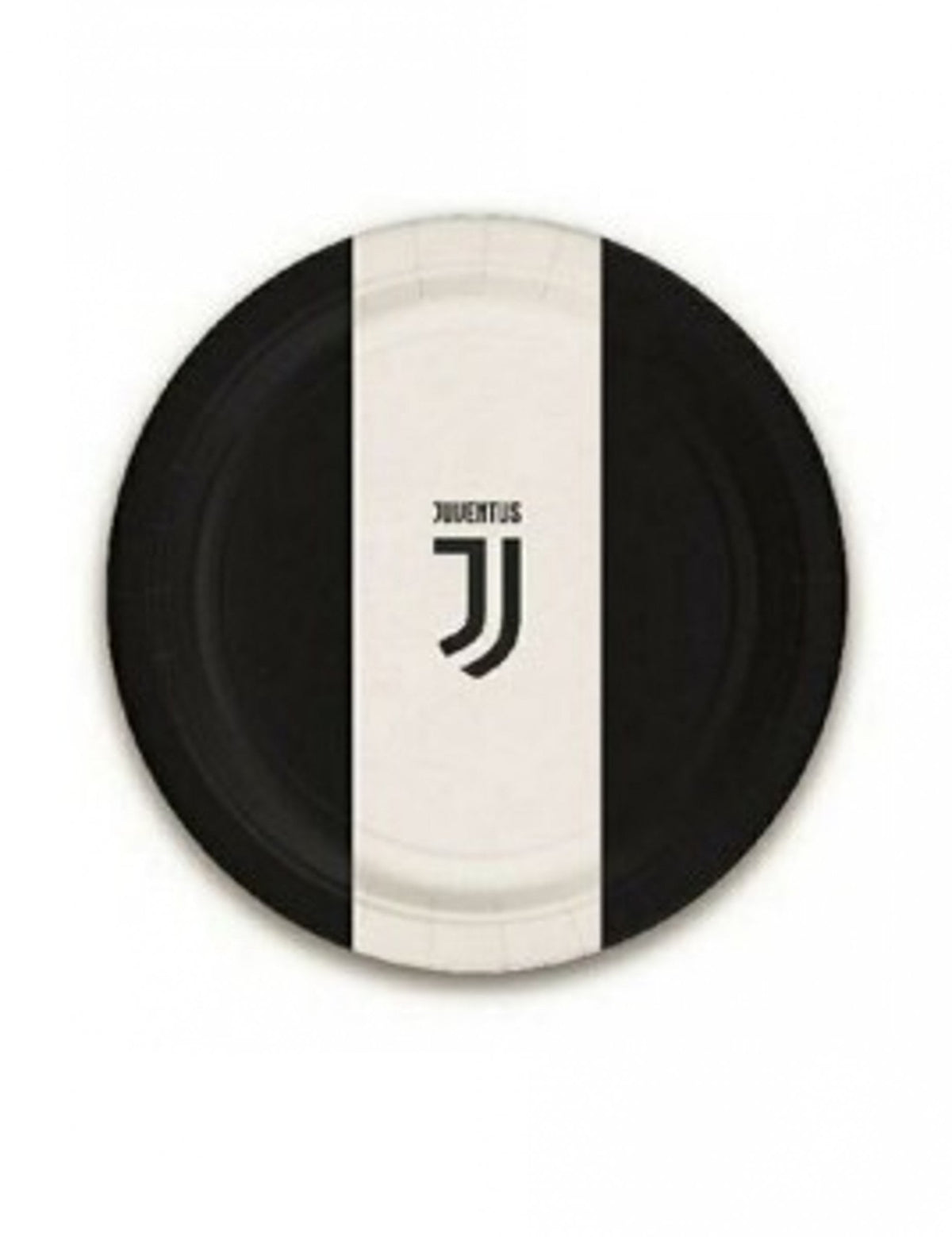 Petites assiettes en carton Juventus pour anniversaire noir et blanc