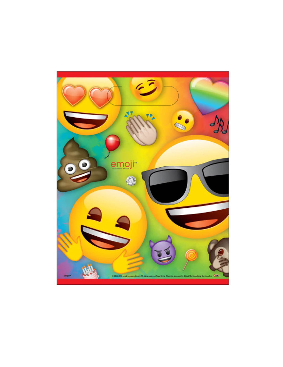 pungi cadou din plastic Emoji Rainbow pentru copil multicolore