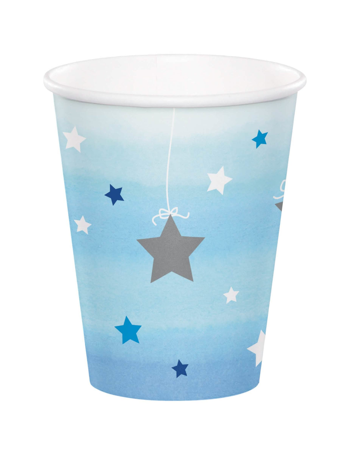 Pahare din carton One Little Star pentru aniversare albastre cu stele