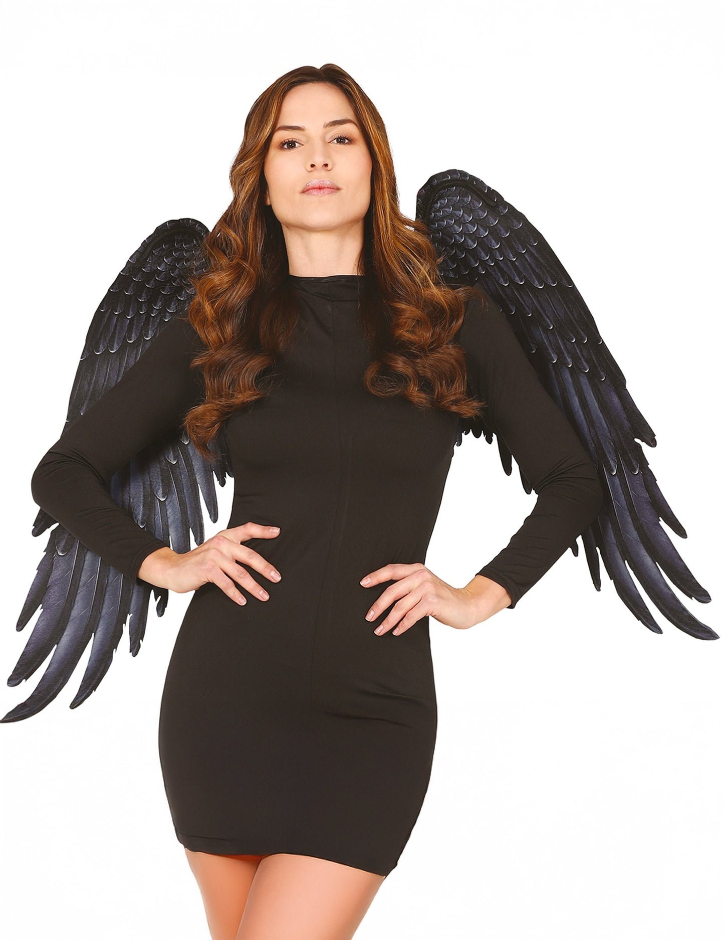 Aripi de înger gotice în țesătură neagră pentru adulți