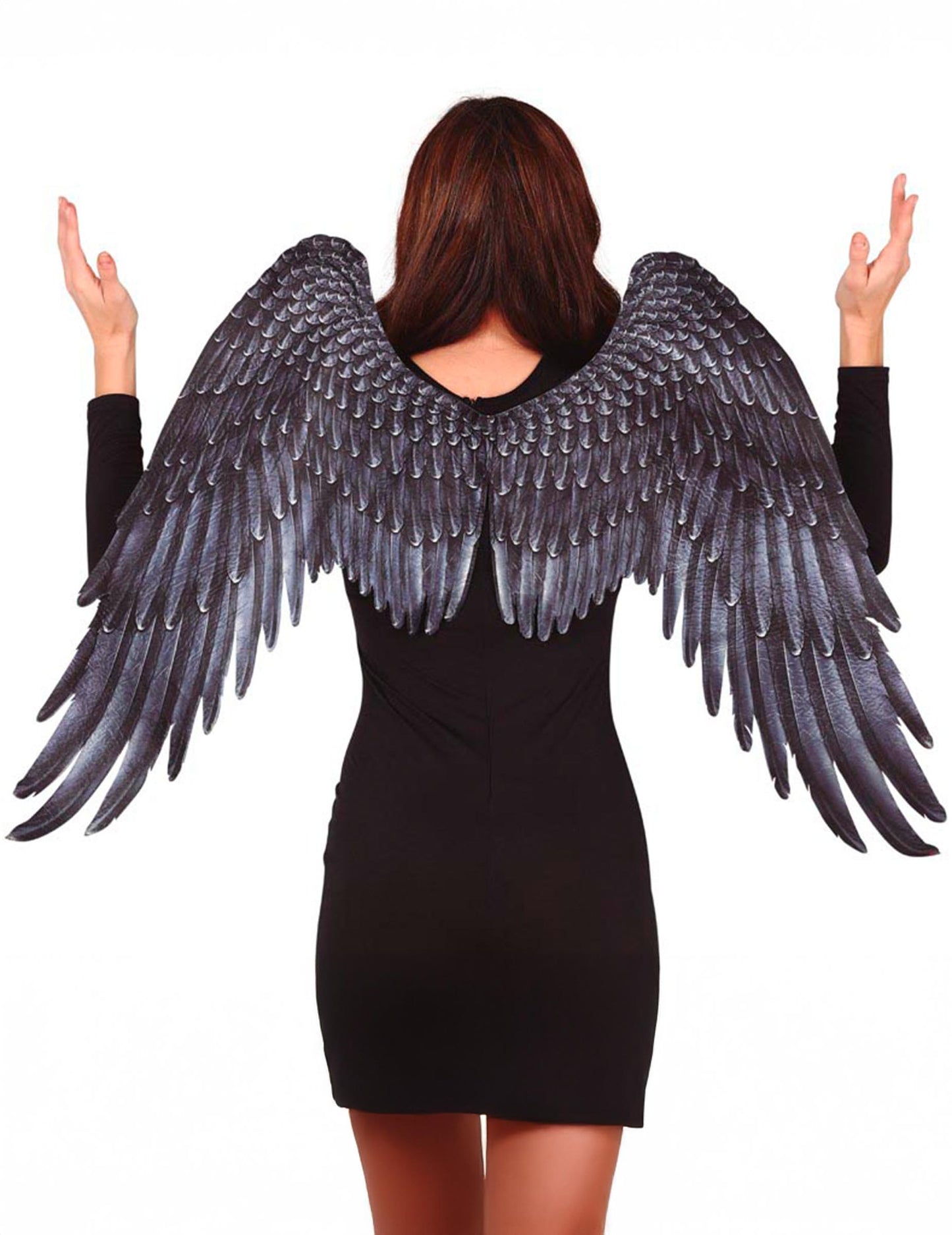 Aripi de înger gotice în țesătură neagră pentru adulți