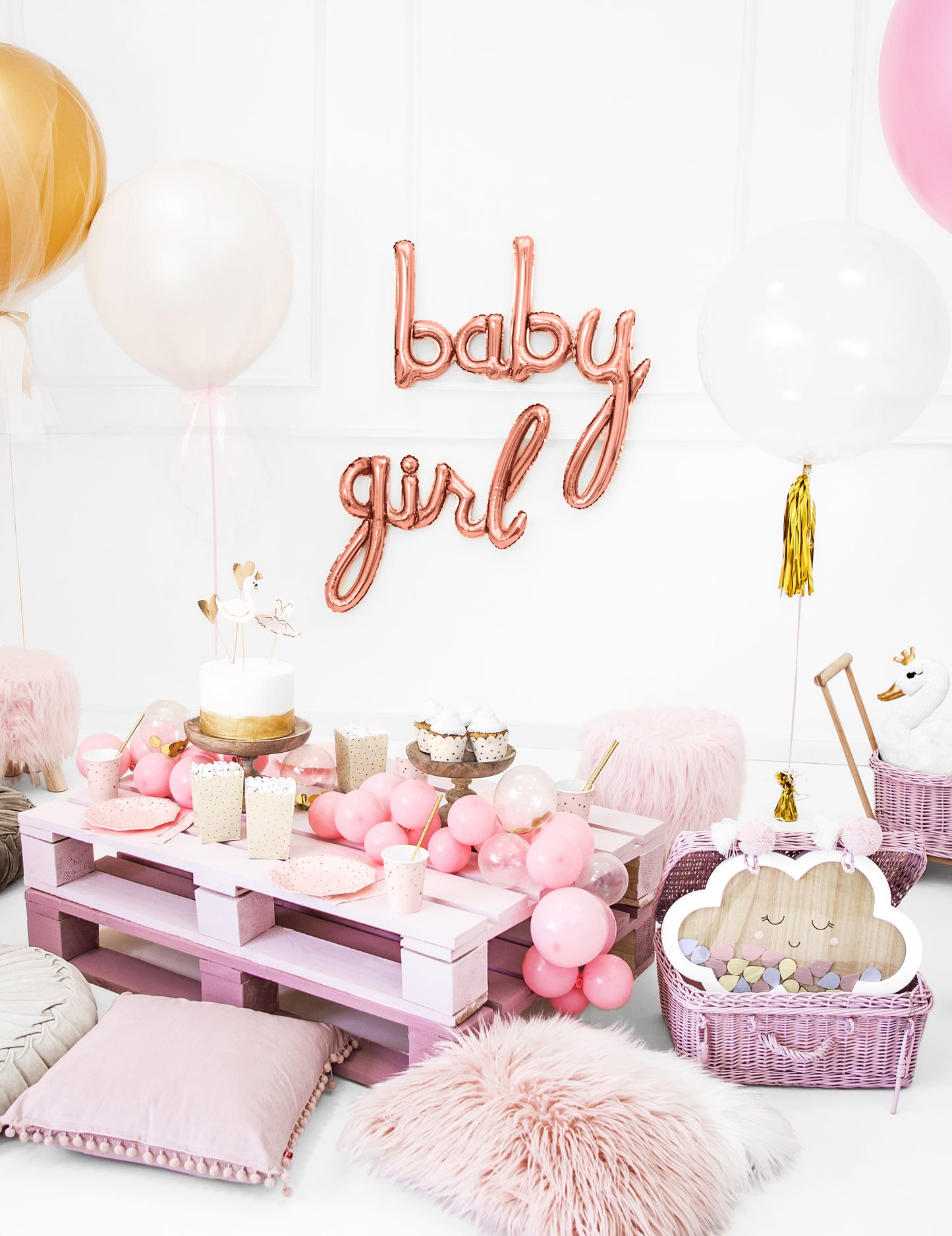 Baby Rose Gold Balon din aluminiu 73,5 x 75,5 cm