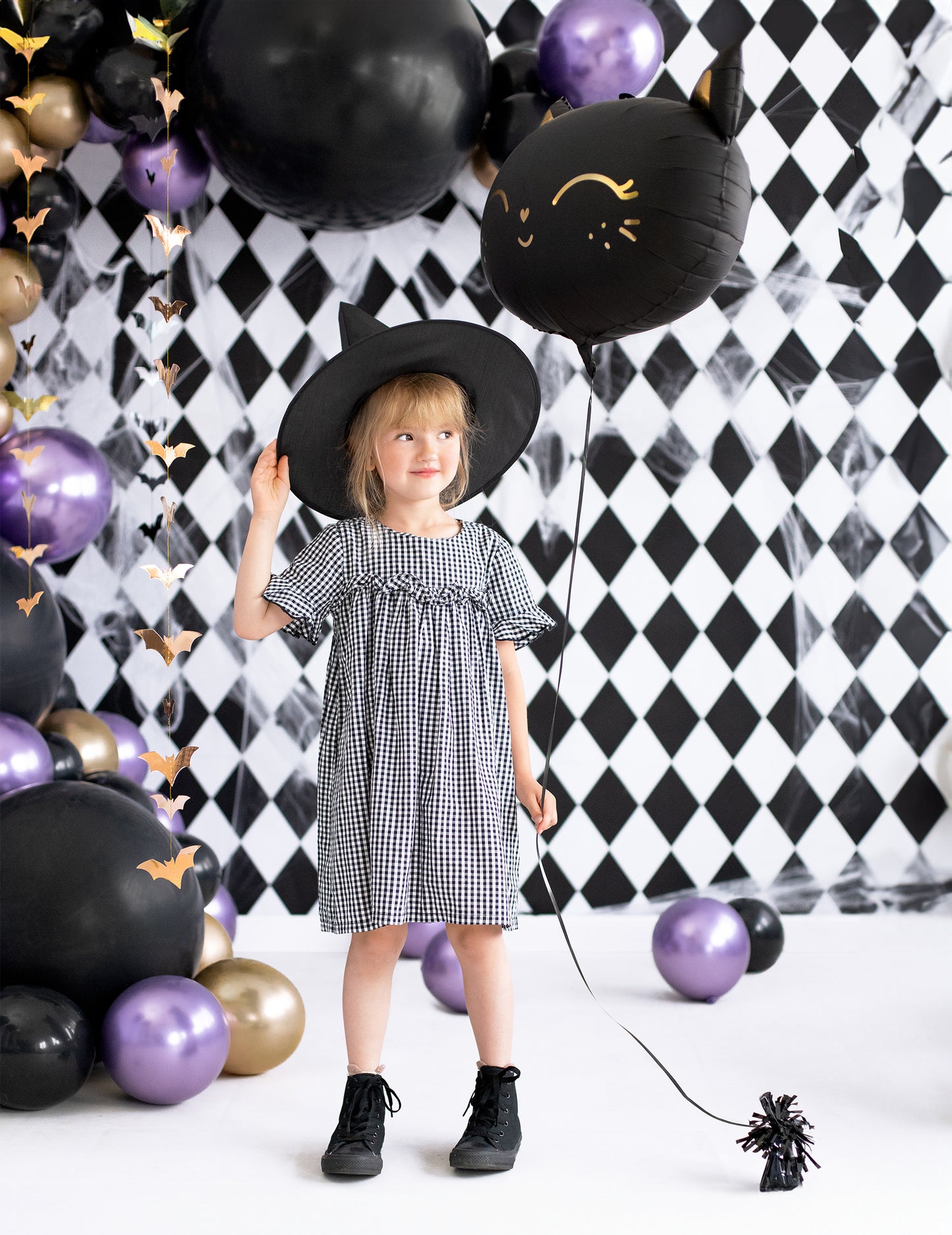 Balon de aluminiu pentru pisici negre 48 x 36 cm