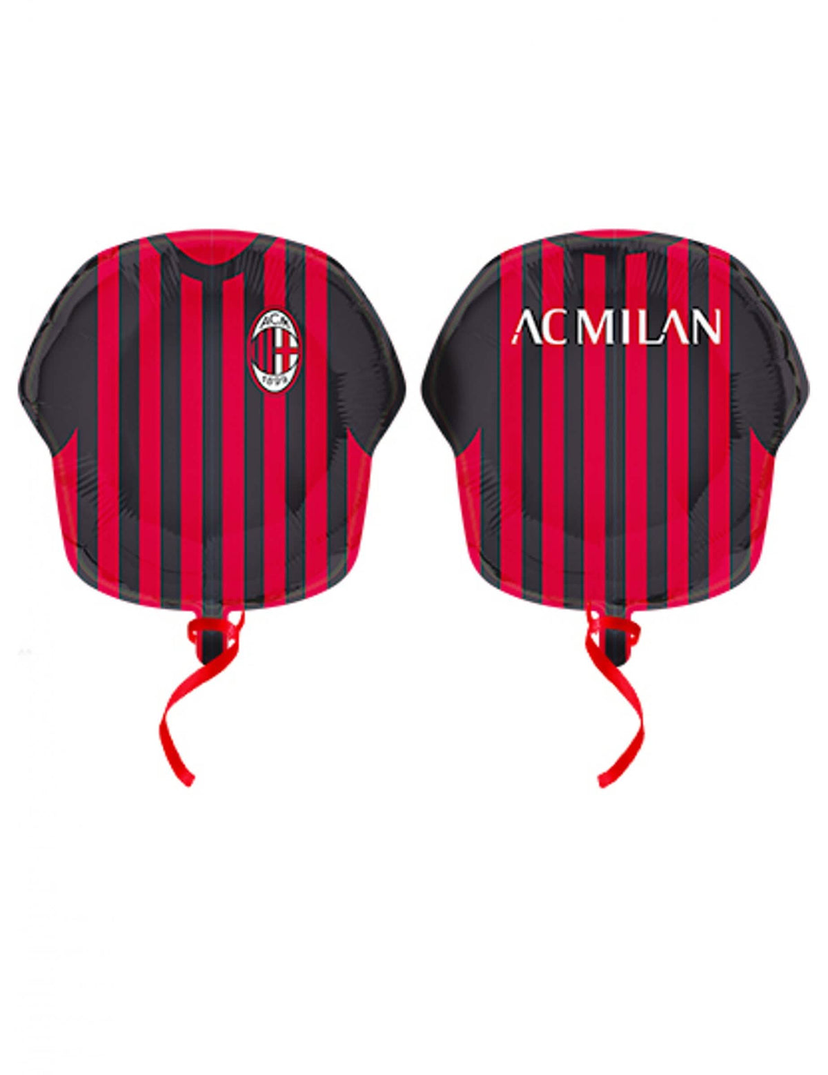 Balon din aluminiu cu tricoul de fotbal ac milan roșu și negru
