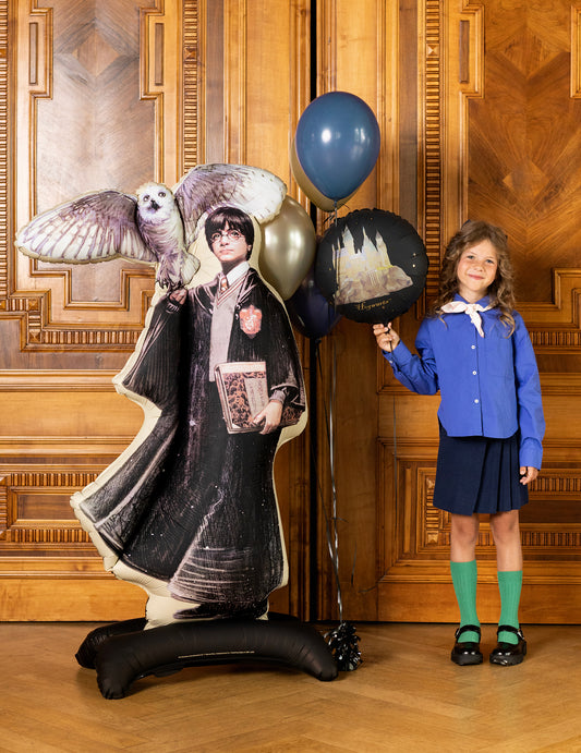 Balon din folie de aluminiu pe suport Harry Potter™ cu Hedwig 90x145 cm