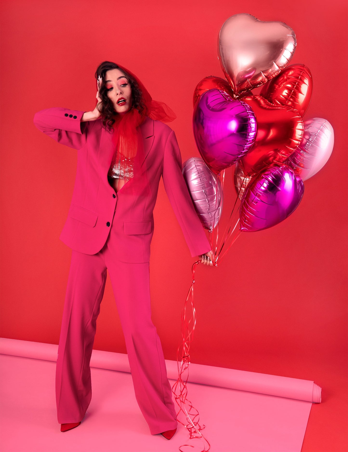 Bulloon de inimă roz strălucitor