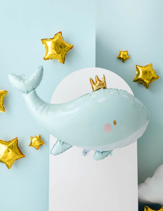 Vue de profil du ballon en aluminium baleine
