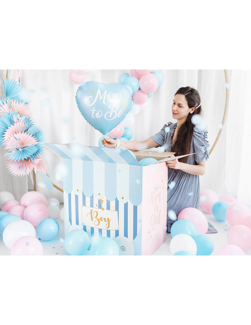 Ballon en aluminium glossy bleu mum to be 35 cm en coeur