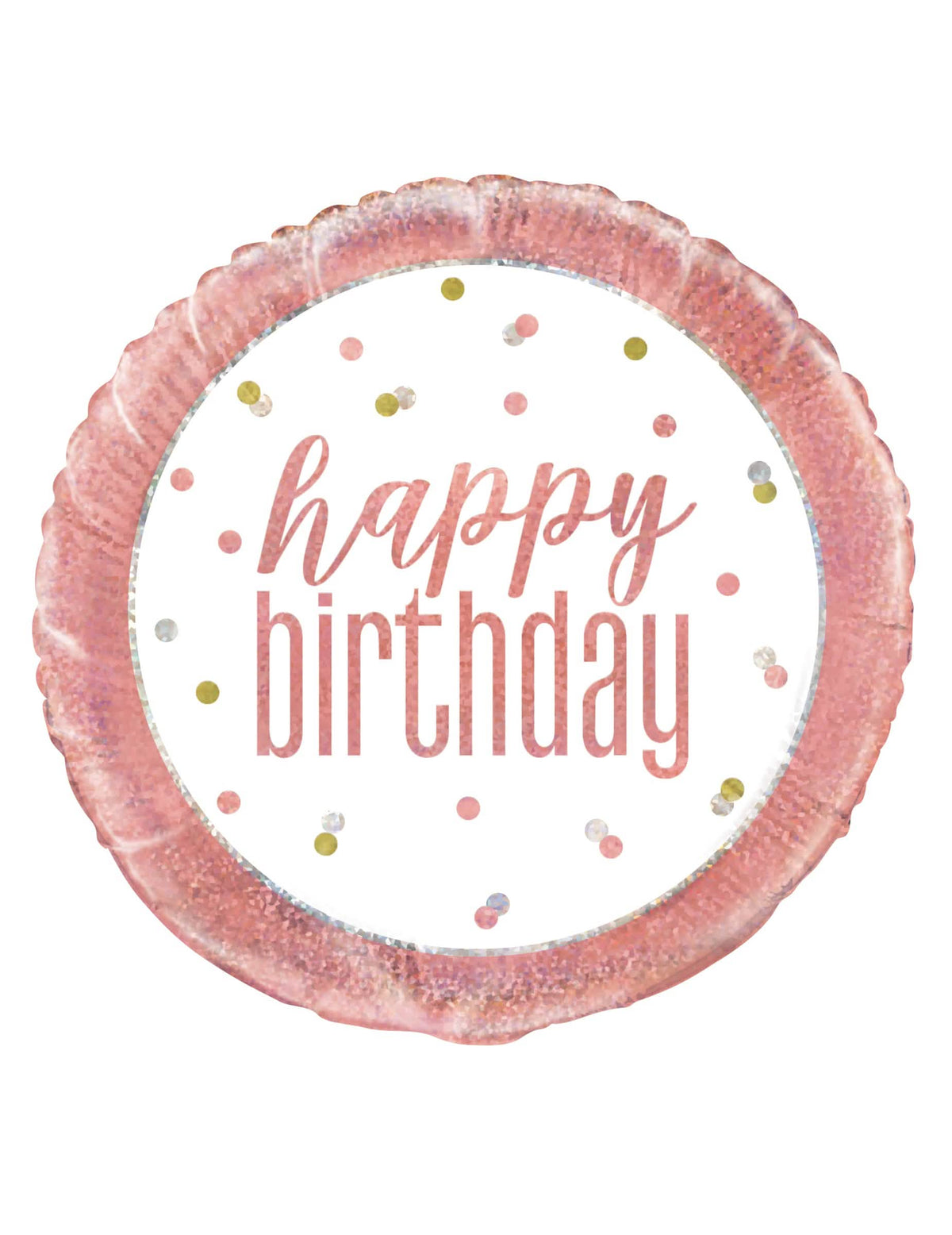 Balon din aluminiu happy birthday pentru aniversare alb și roz