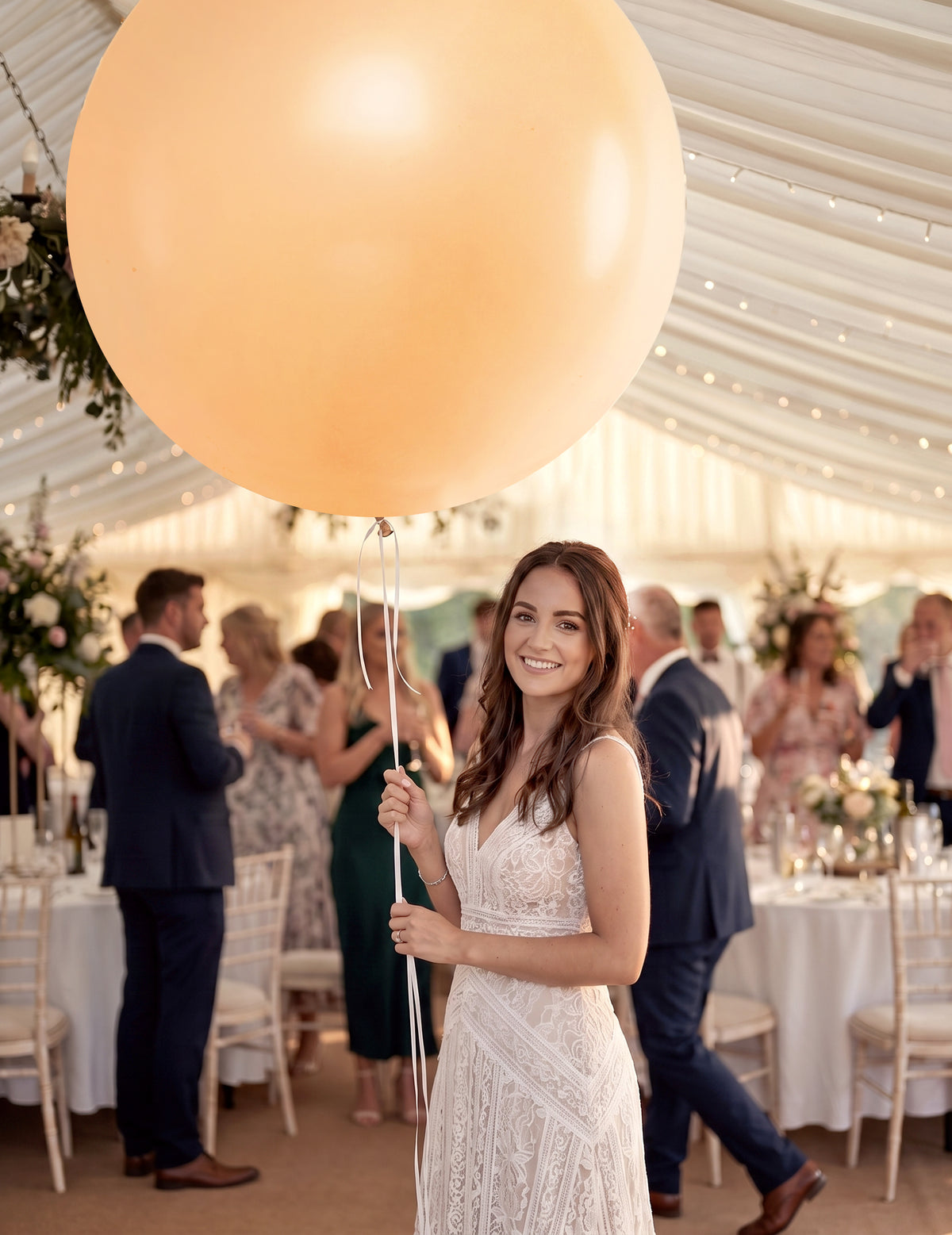 Ballon en latex géant pêche 1 m