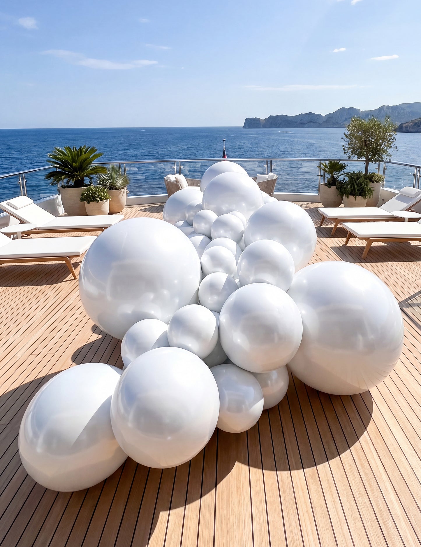 Ballon géant boule miroir blanc 100 cm